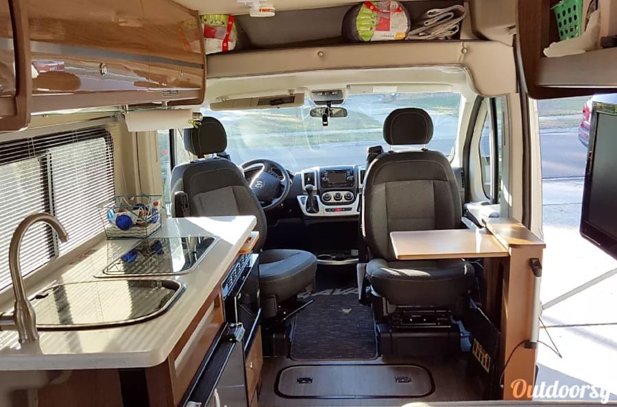 Inside Winnebago Travato RV Rental FL Inside Winnebago Travato RV Rental FL