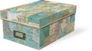 World map shoe box