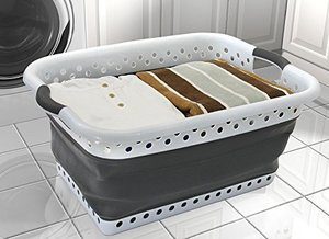 Save space in your RV with a collapsible laundry basket