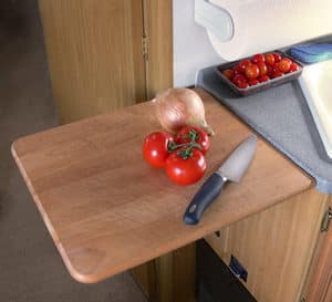 RV Space-saving slide out in the kitchen