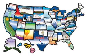 USA State Map Sticker