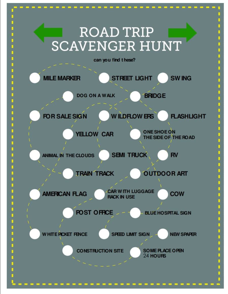 Road Trip Scavenger Hunt