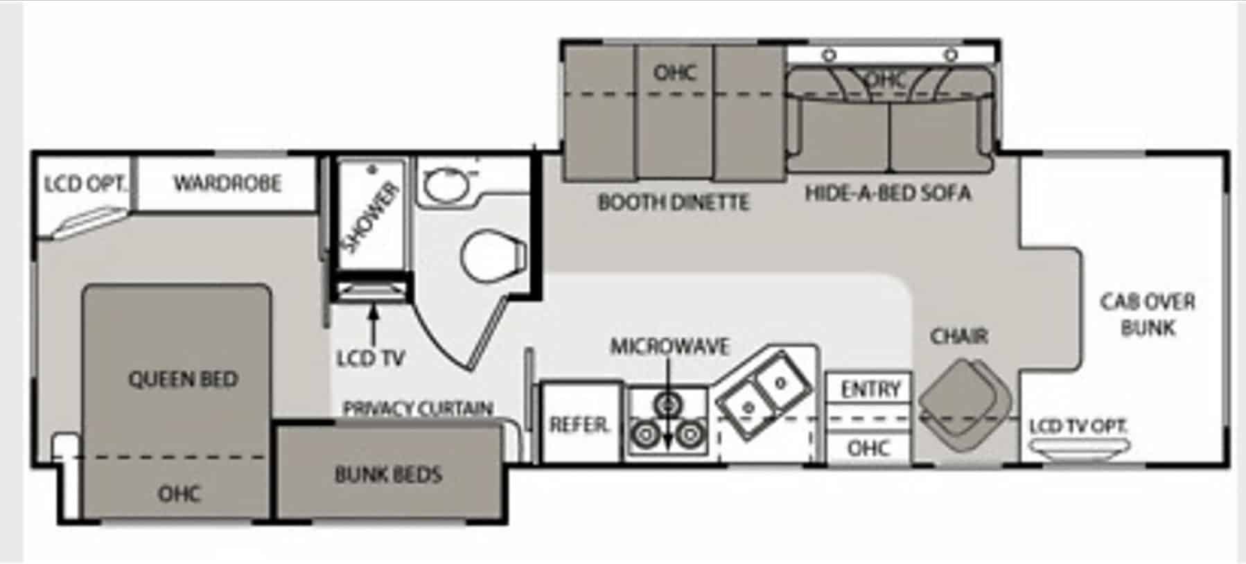 2009 motor coach chateau four winds floor plan