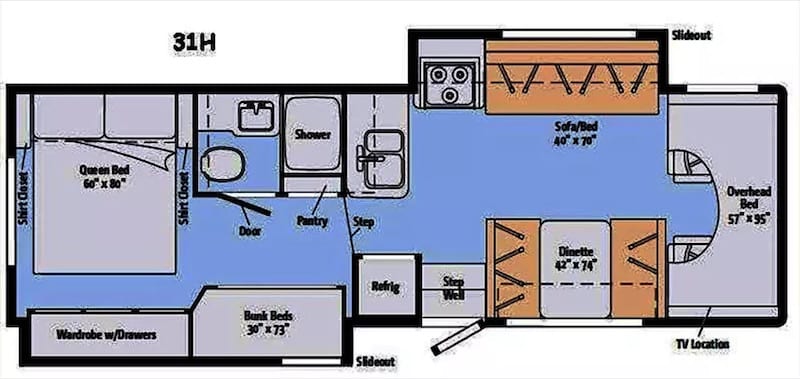 2015 Winnebago Minnie Winnie floor plan