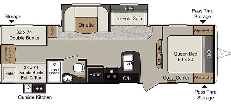 2017 Keystone Passport Floor Plan