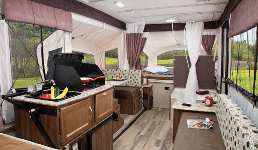 Pop up camper with shower