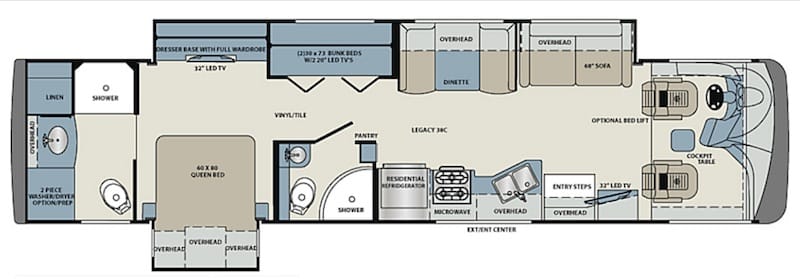 2018 Forest River Legacy floor plan