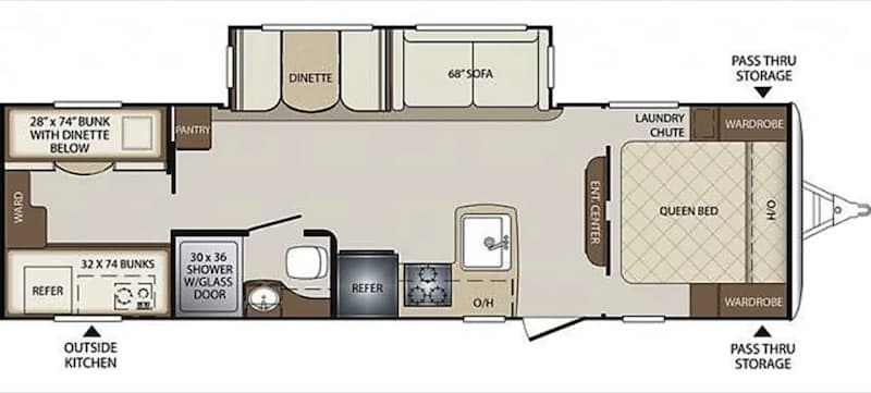 2018 Keystone Bullet floor plan