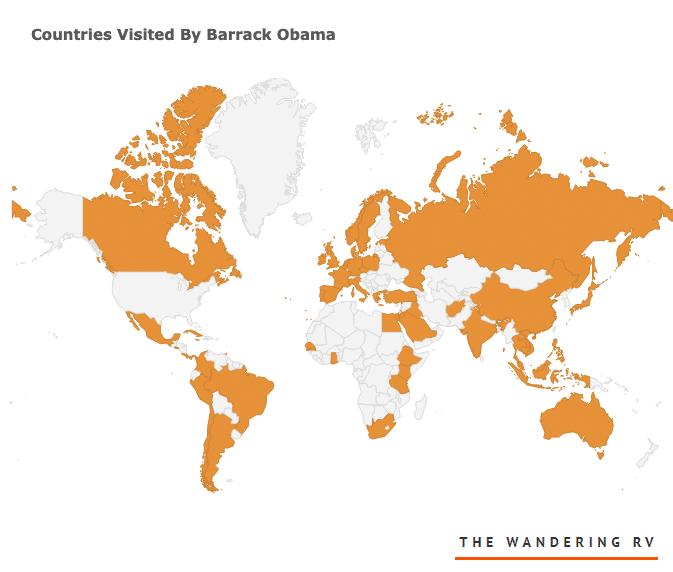 most presidential trips