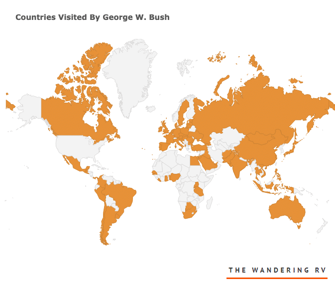 most presidential trips