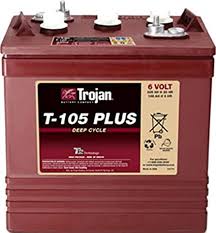 4 X Trojan Battery T-105 Plus 6V Deep Cycle Flooded 225 Ah