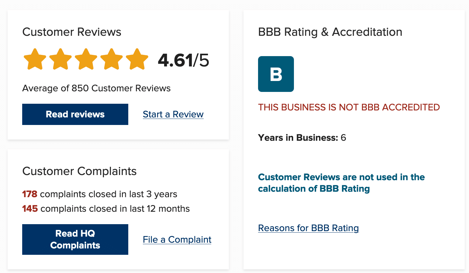 Outdoorsy BBB Rating