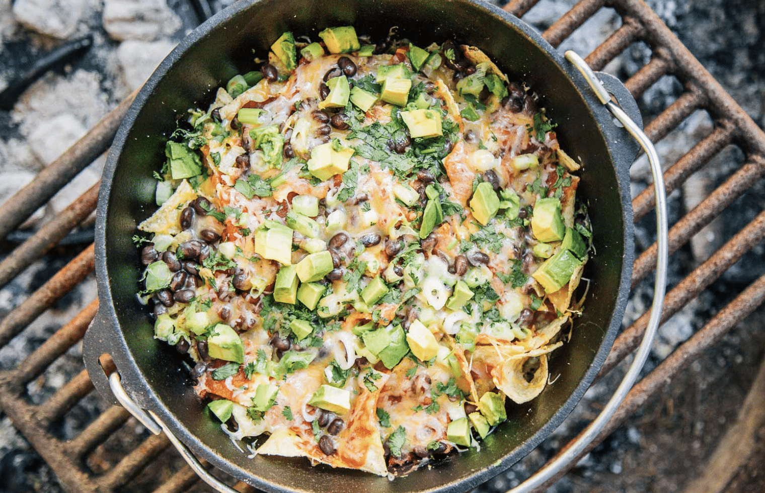 Fresh Off the Grid Campfire Nachos