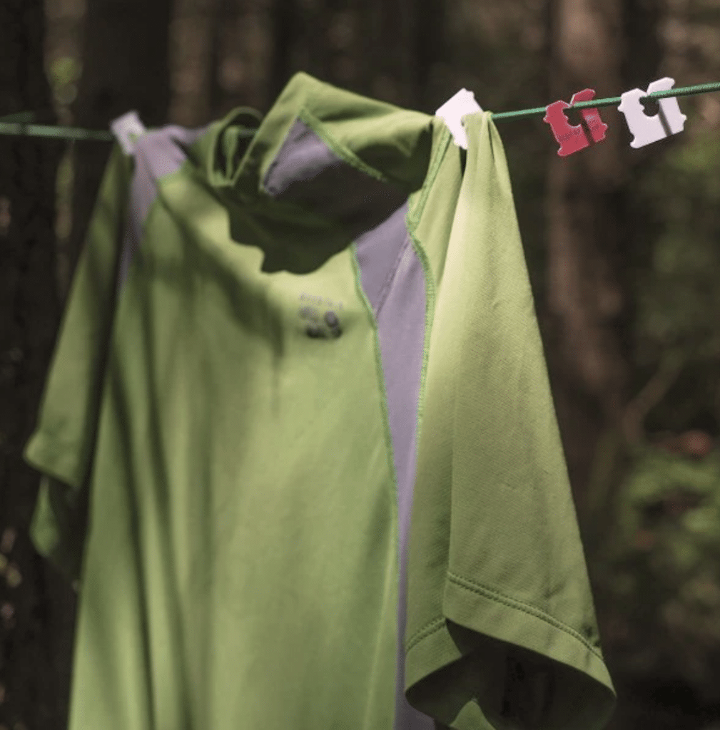 Hanging clothes with bread tags