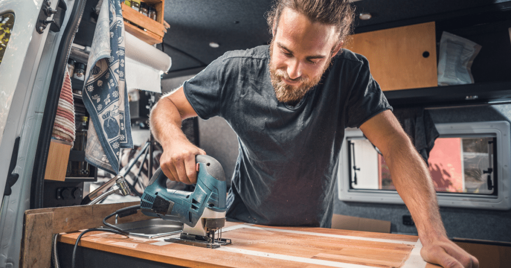 Man Building His Own DIY Van Conversion-1