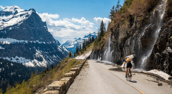 Biking in glacier