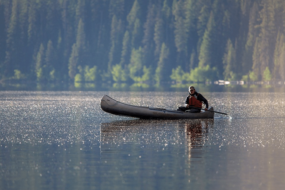 Boating in glacier national park