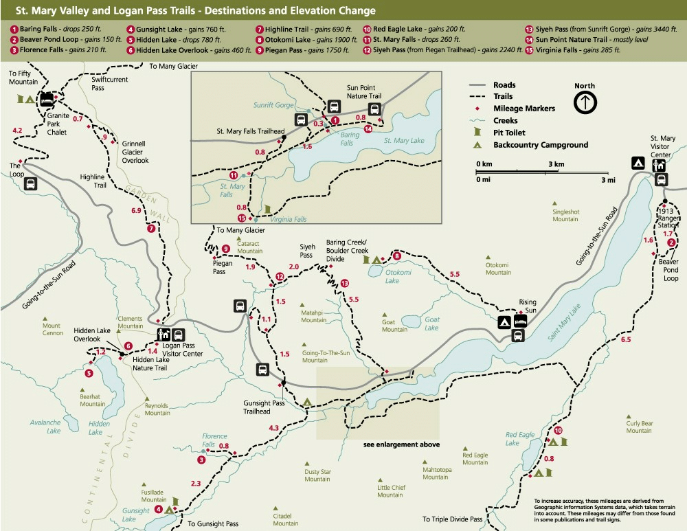 Glacier national park map