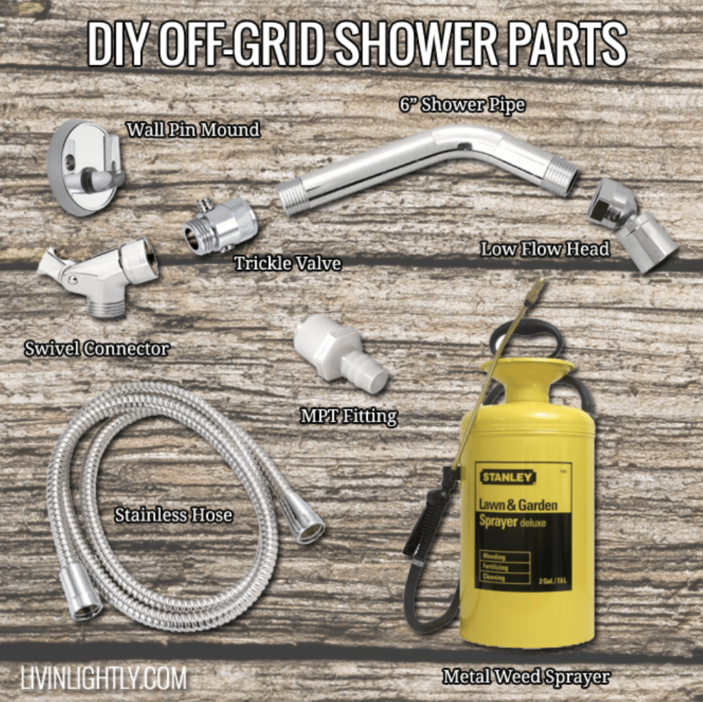 Diy off grid shower parts