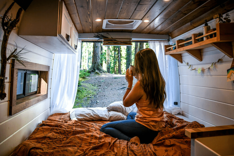 Sleeping in a camper van