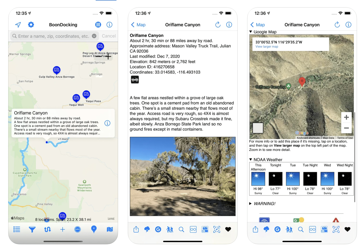 Boondocking app