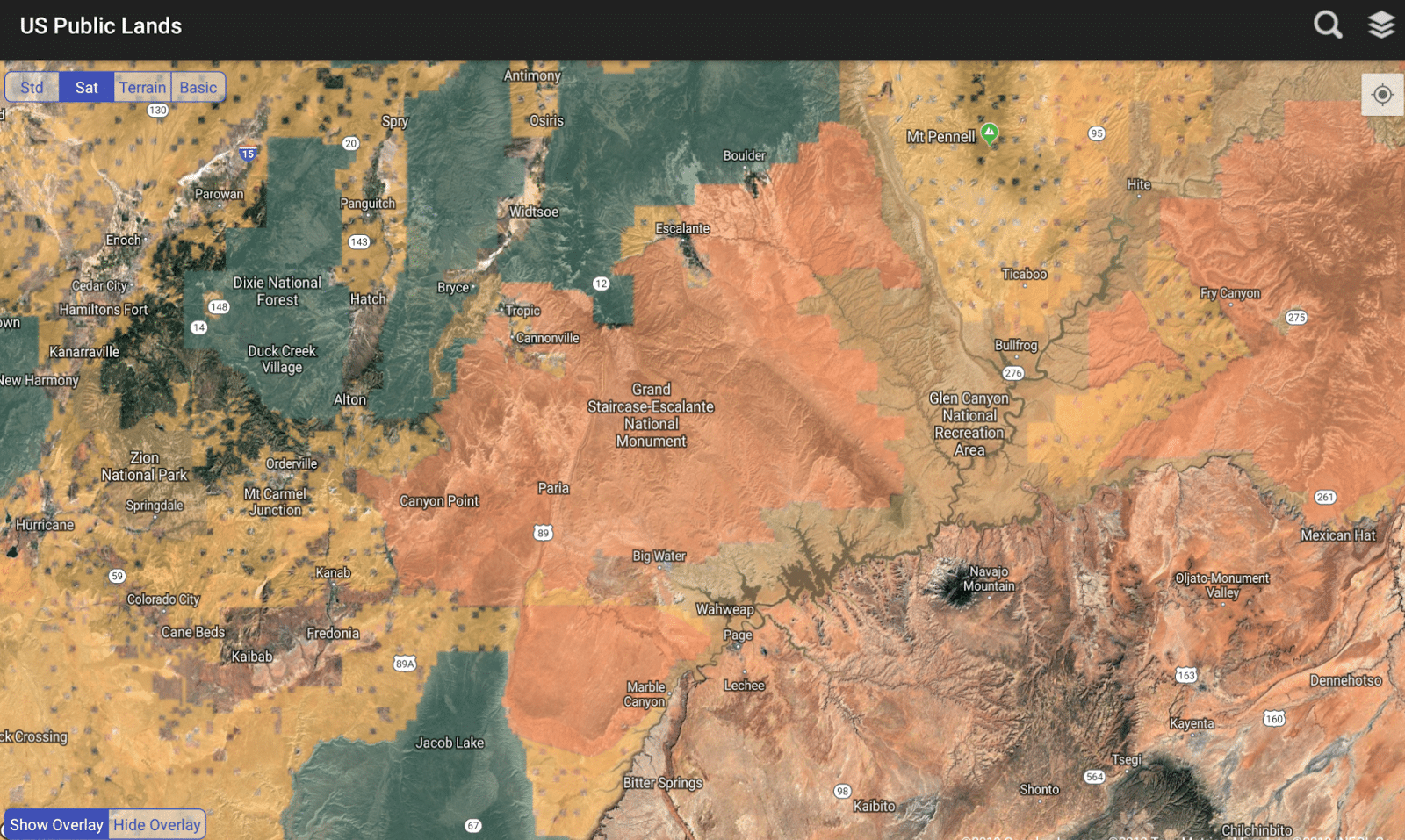 Us public lands terrain